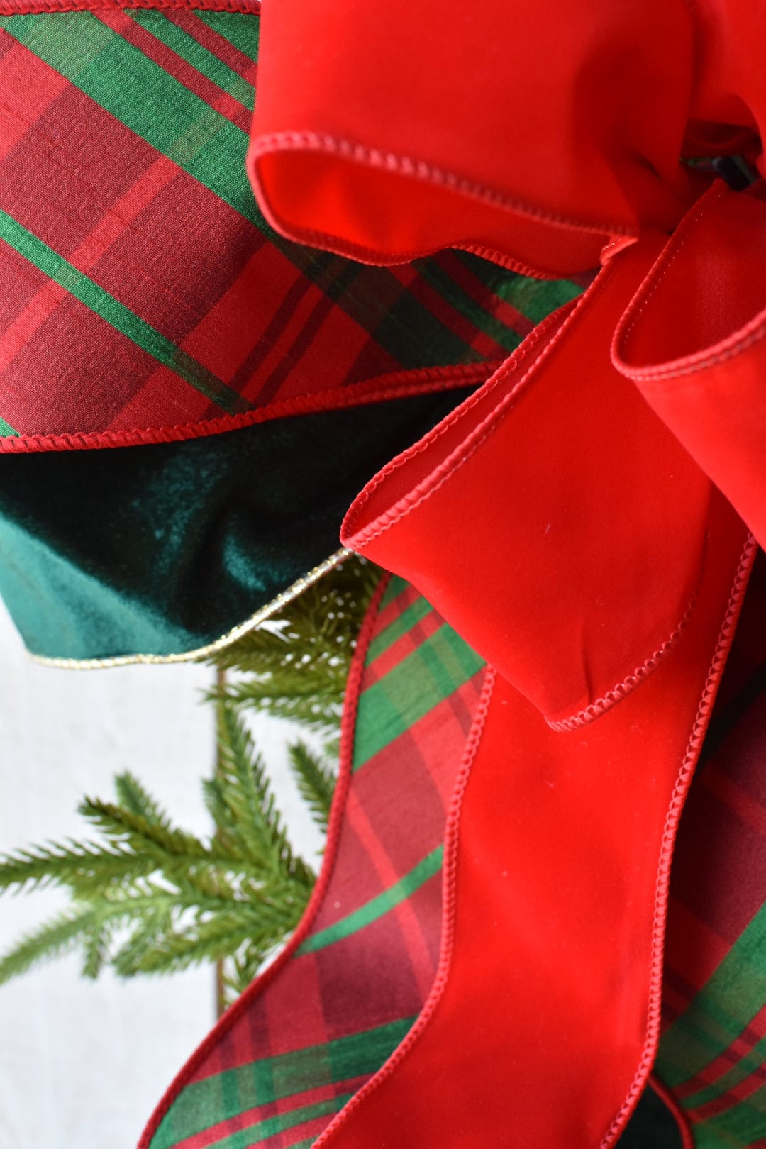 Red and Green Plaid Bow