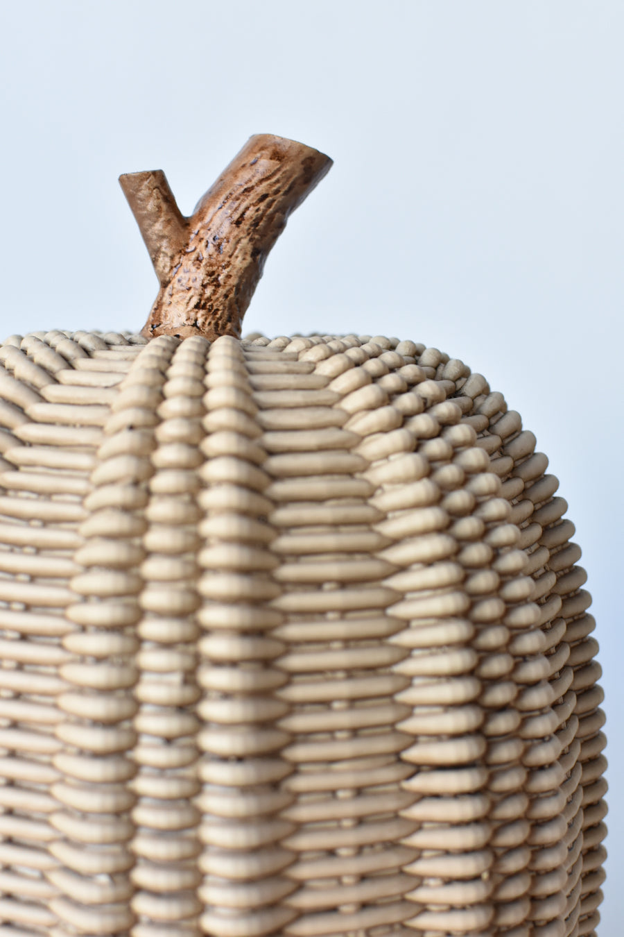 10" Faux Woven Rattan Pumpkin