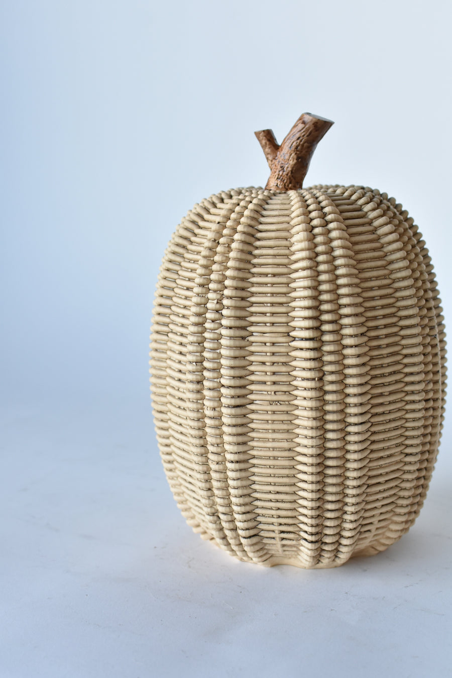 10" Faux Woven Rattan Pumpkin