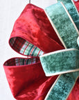 Red and Green Velvet with Plaid Back Bow
