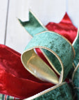 Red and Green Velvet with Plaid Back Bow