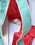Red and Green Velvet with Plaid Back Bow