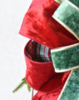 Red and Green Velvet with Plaid Back Bow