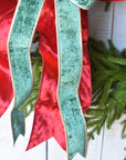 Red and Green Velvet with Plaid Back Bow