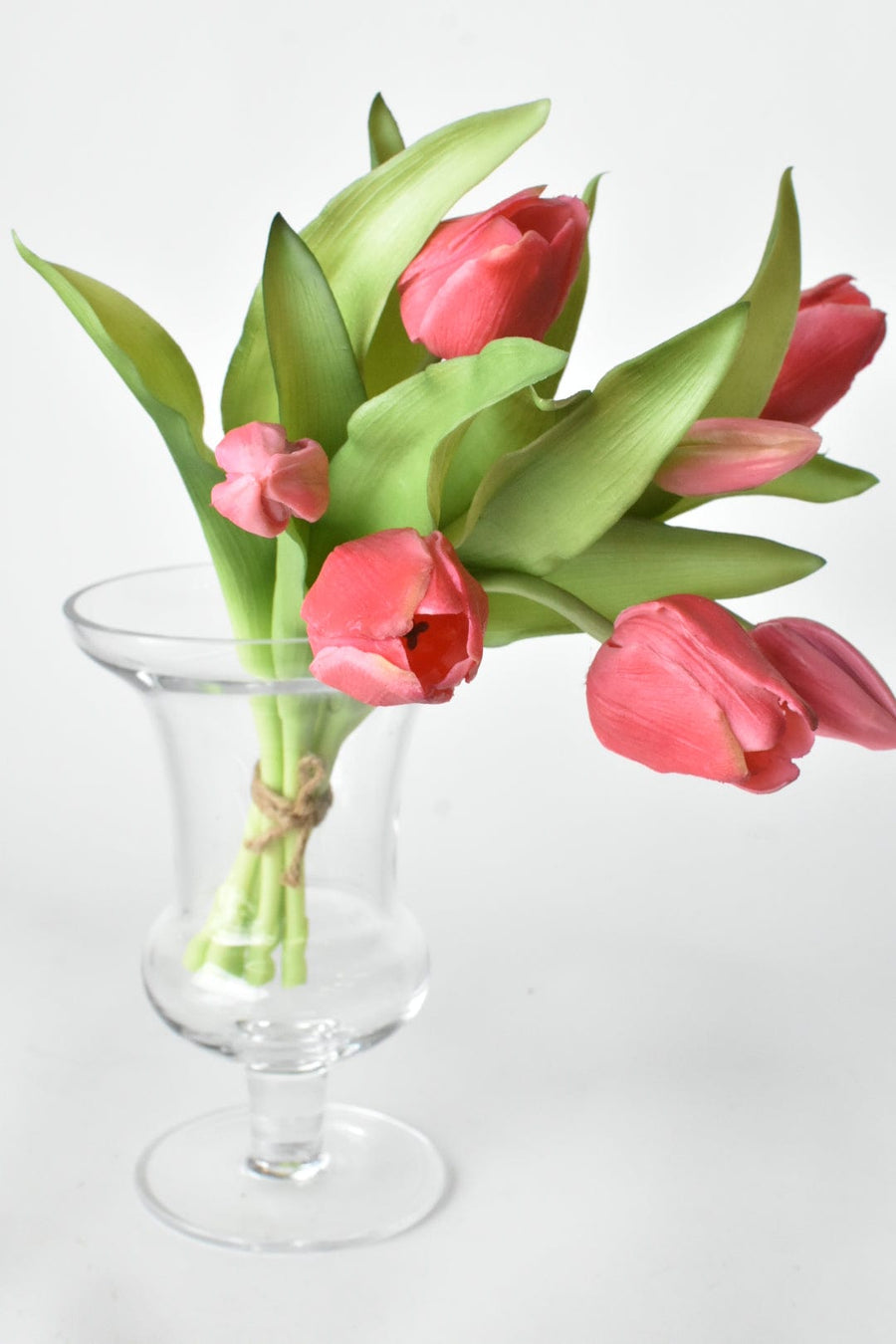 11.75" Faux Real Touch Dark Pink Tulip Stem Bundle