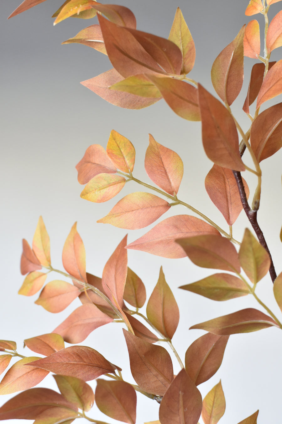 44" Faux Nandina Leaf Branch Golden Peach Sunset