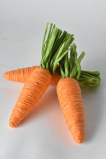 Set of 3 x 8" Orange Raffia Carrots