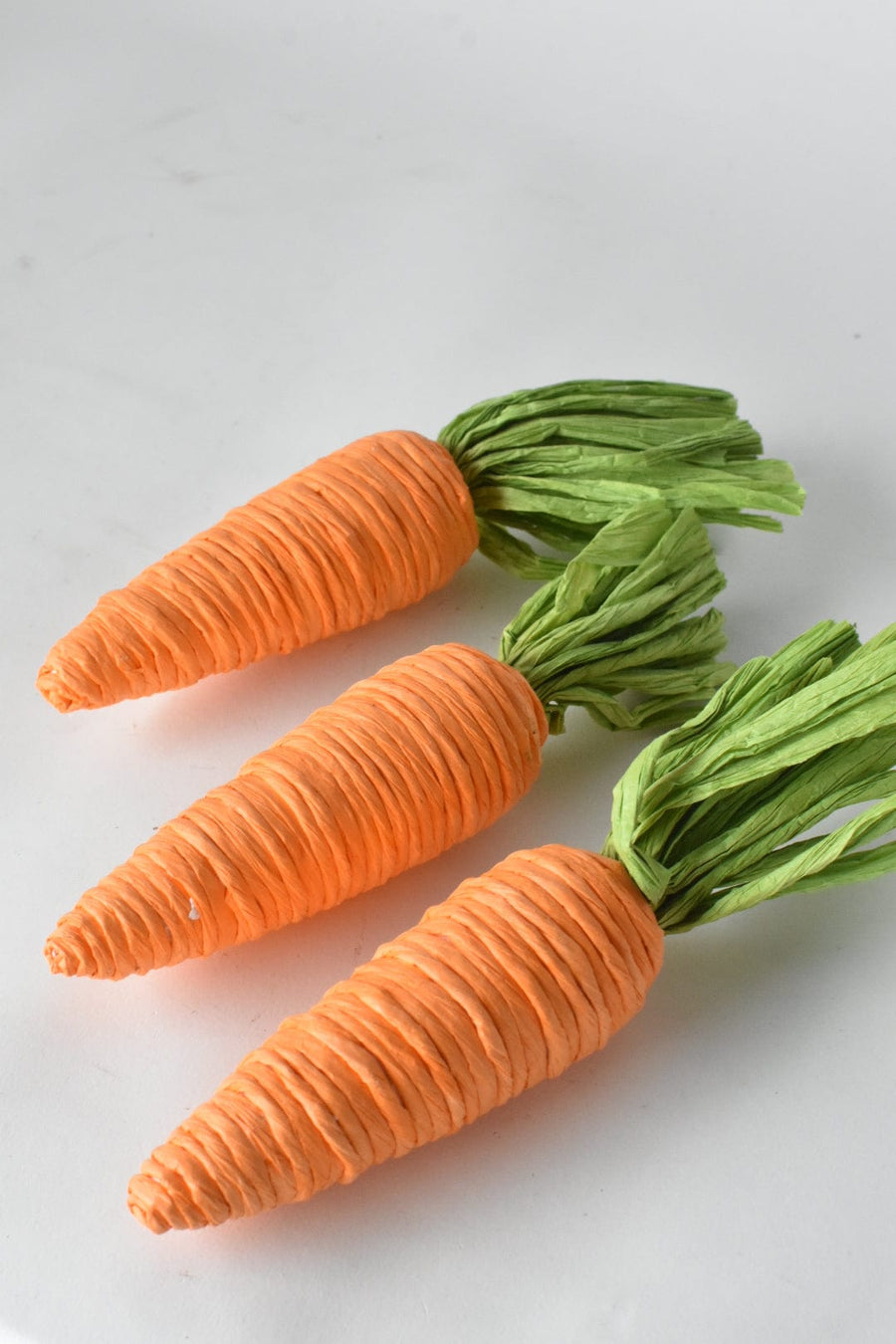 Set of 3 x 8" Orange Raffia Carrots