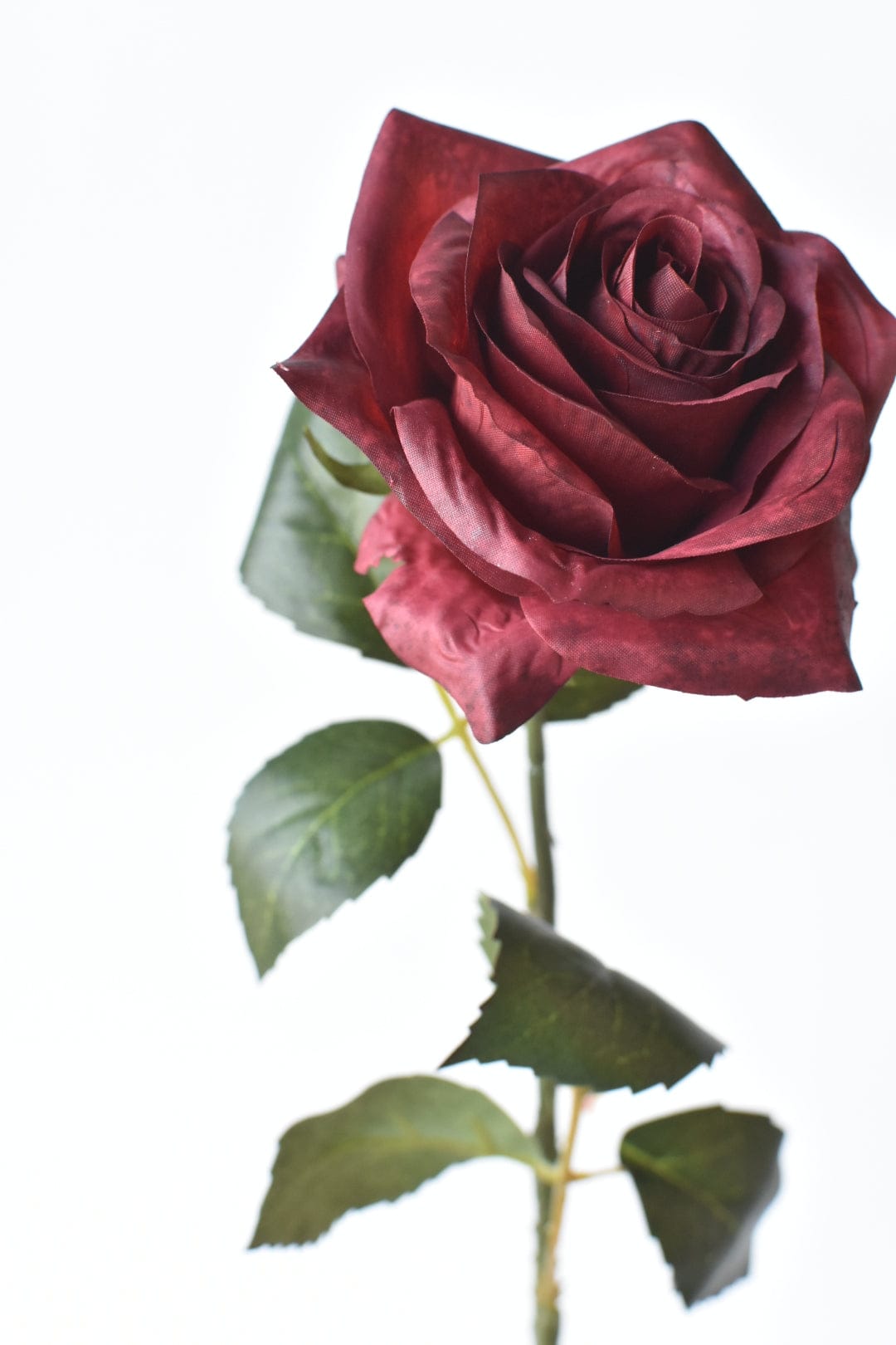 21.5" Faux Burgundy/Red Rose Bud Stem