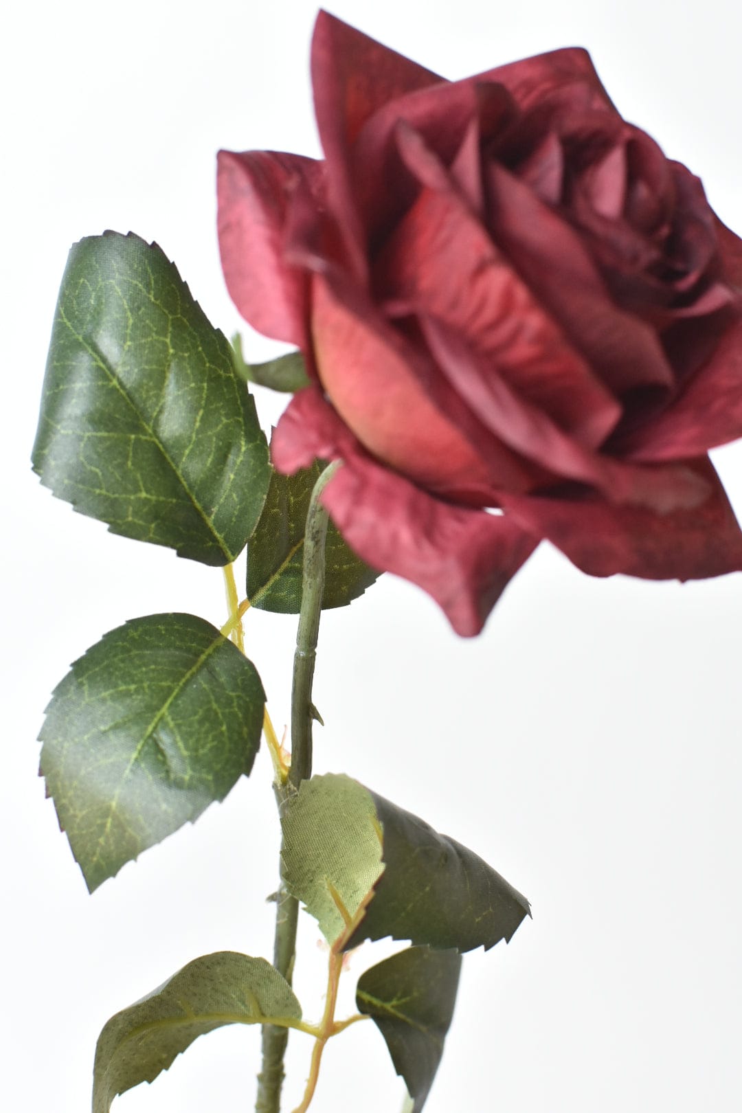 21.5" Faux Burgundy/Red Rose Bud Stem