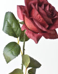 21.5" Faux Burgundy/Red Rose Bud Stem