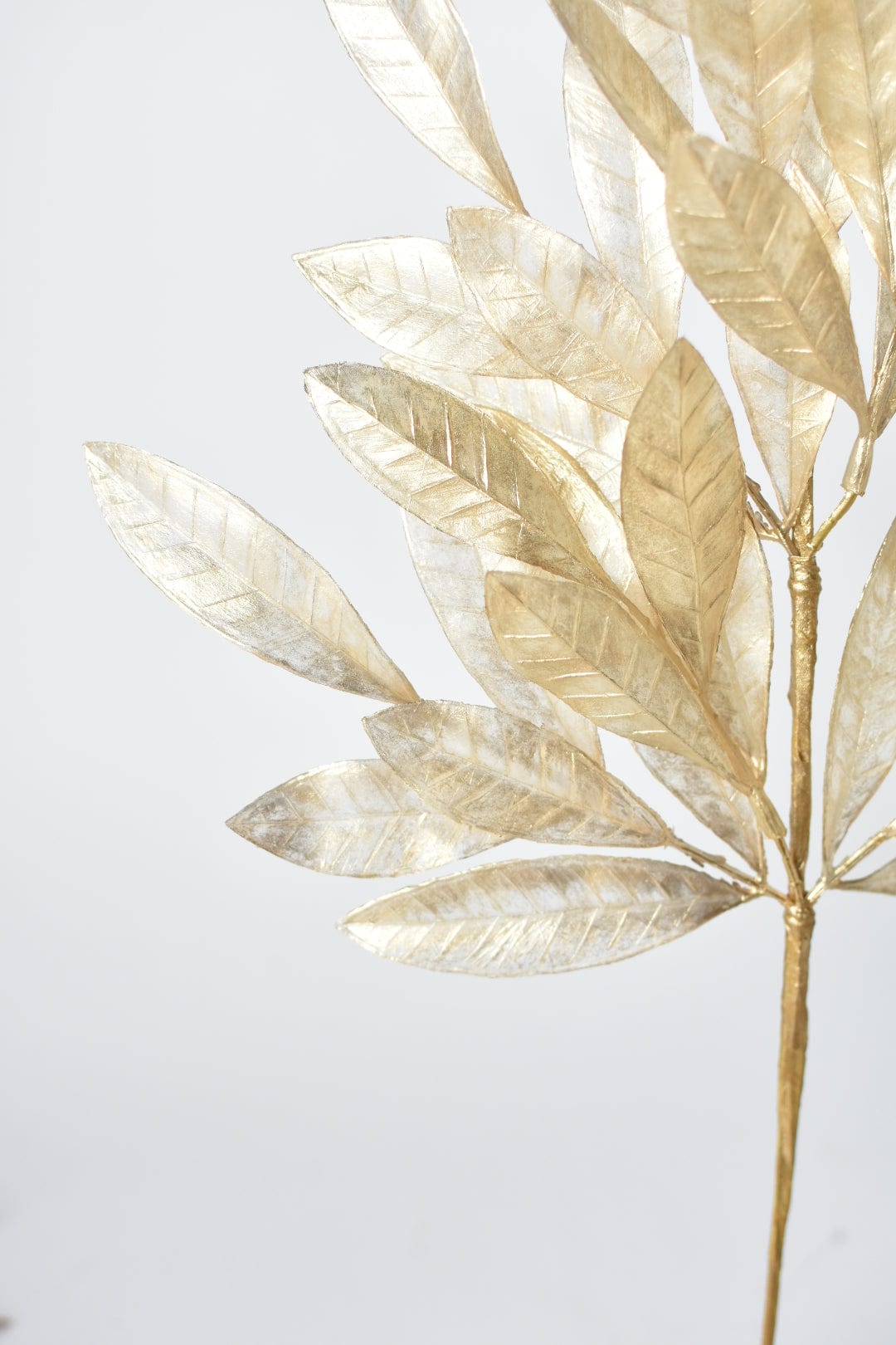23" Faux Gold Capiz Bay Leaf Stem