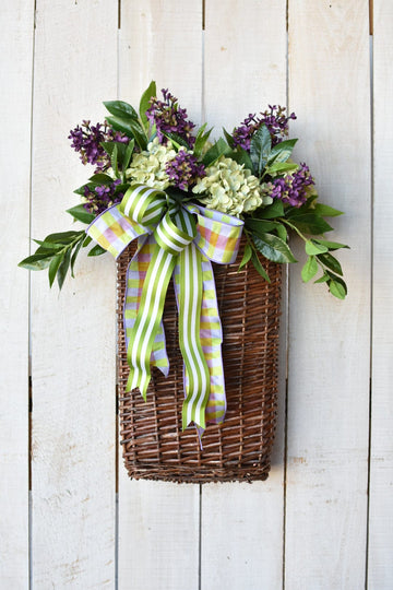 Purple + Green Lilac and Hydrangea Basket