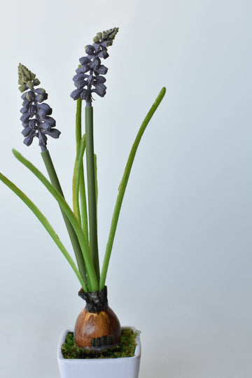 10.5" Faux Muscari Bulb in Pot : Purple