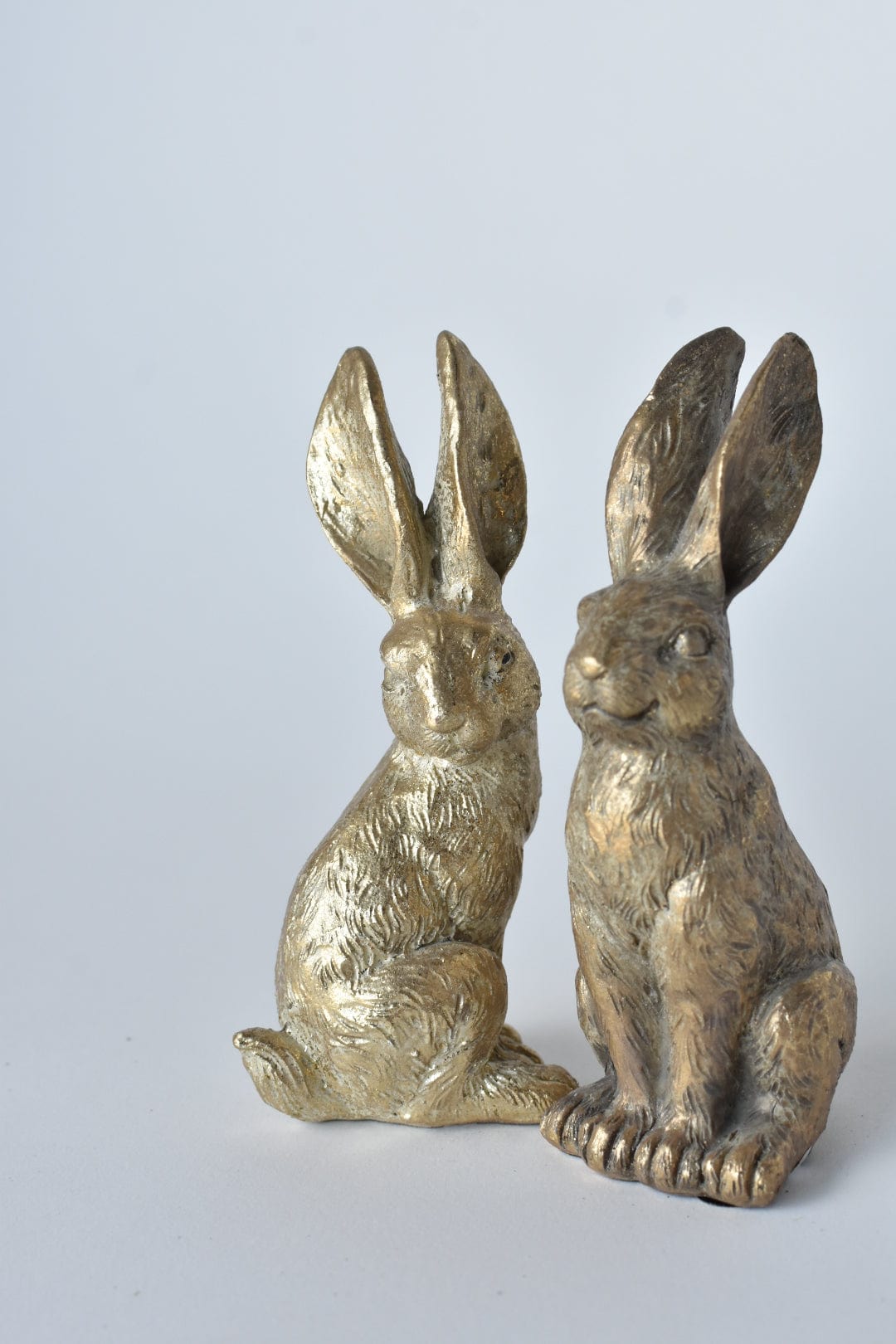 4.5" Gold Bunny Figures 2pc Set