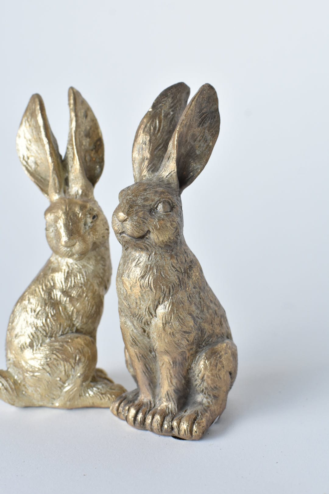 4.5" Gold Bunny Figures 2pc Set