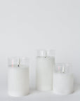 Set of 3 LED Flickering Candles in Glass Vase
