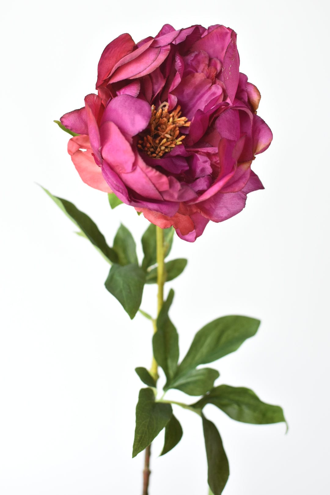 22" Faux Magenta Peony Stem