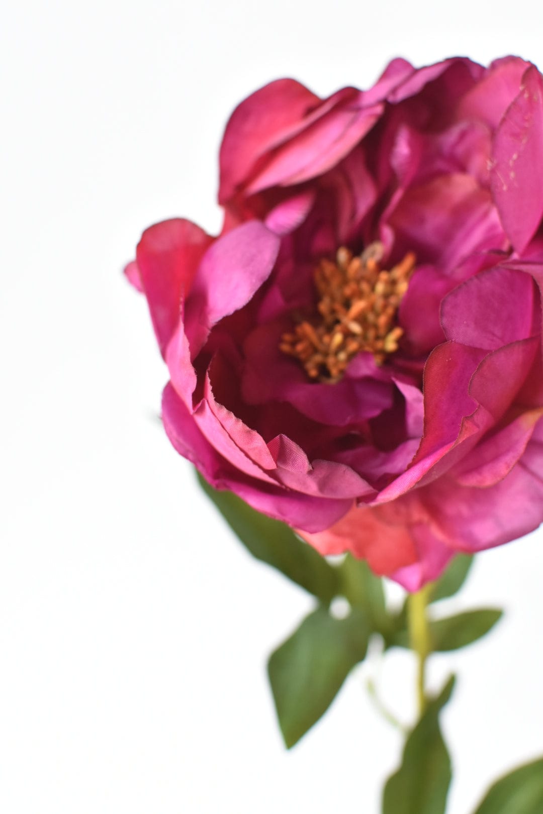 22" Faux Magenta Peony Stem