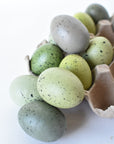 2" Faux Shades of Green Speckled Eggs