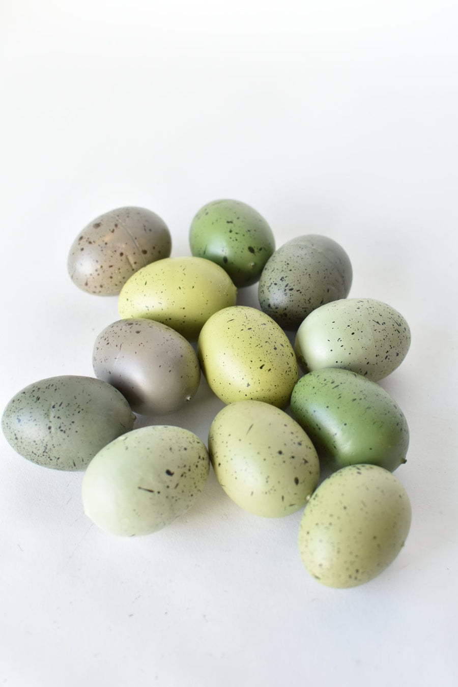 2" Faux Shades of Green Speckled Eggs