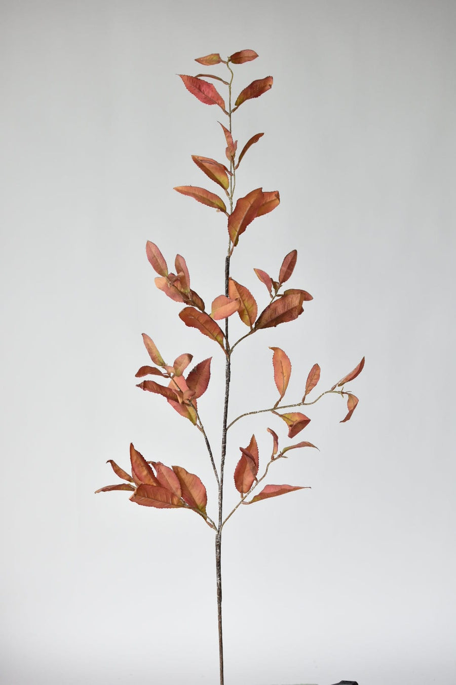 48" Faux Dried Chokeberry Fall Foliage Stem branch - Dried Orange Red