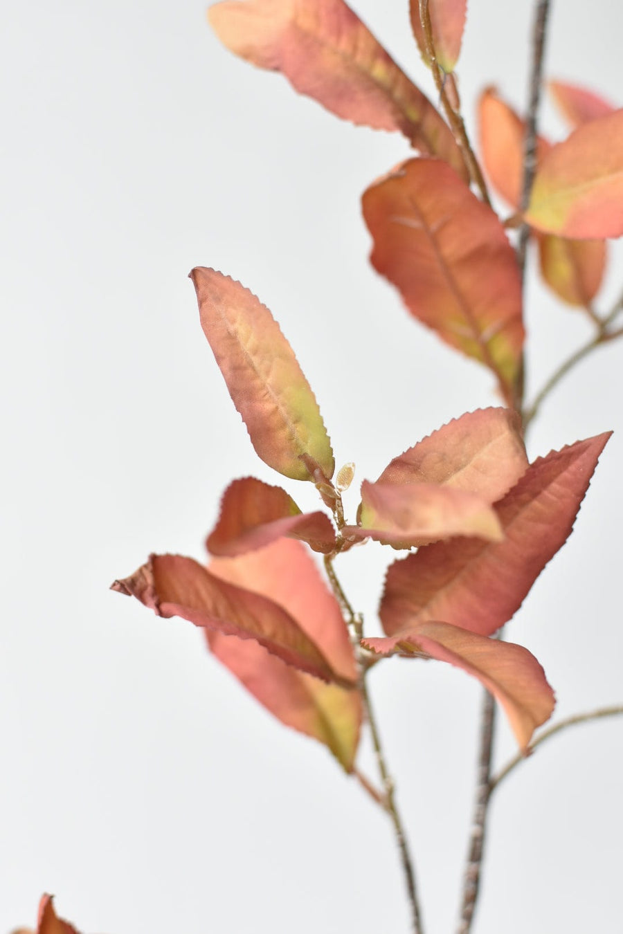 48" Faux Dried Chokeberry Fall Foliage Stem branch - Dried Orange Red