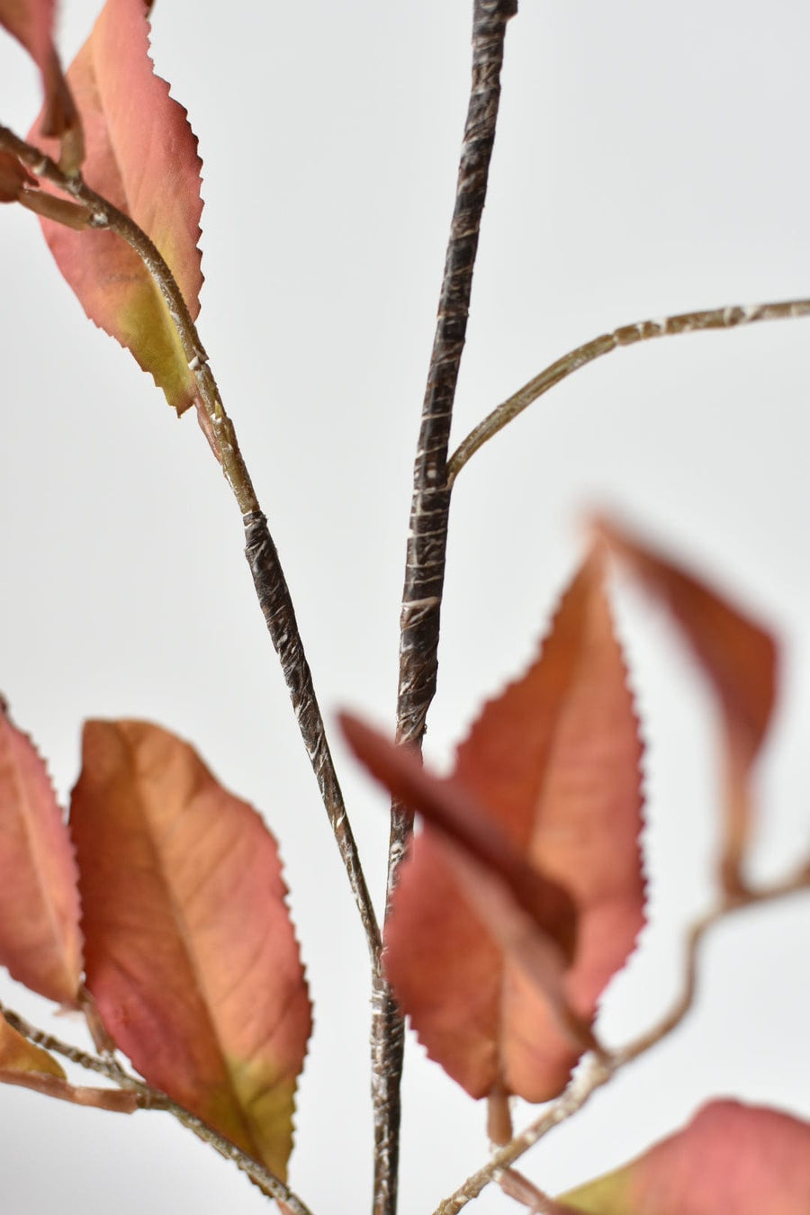 48" Faux Dried Chokeberry Fall Foliage Stem branch - Dried Orange Red