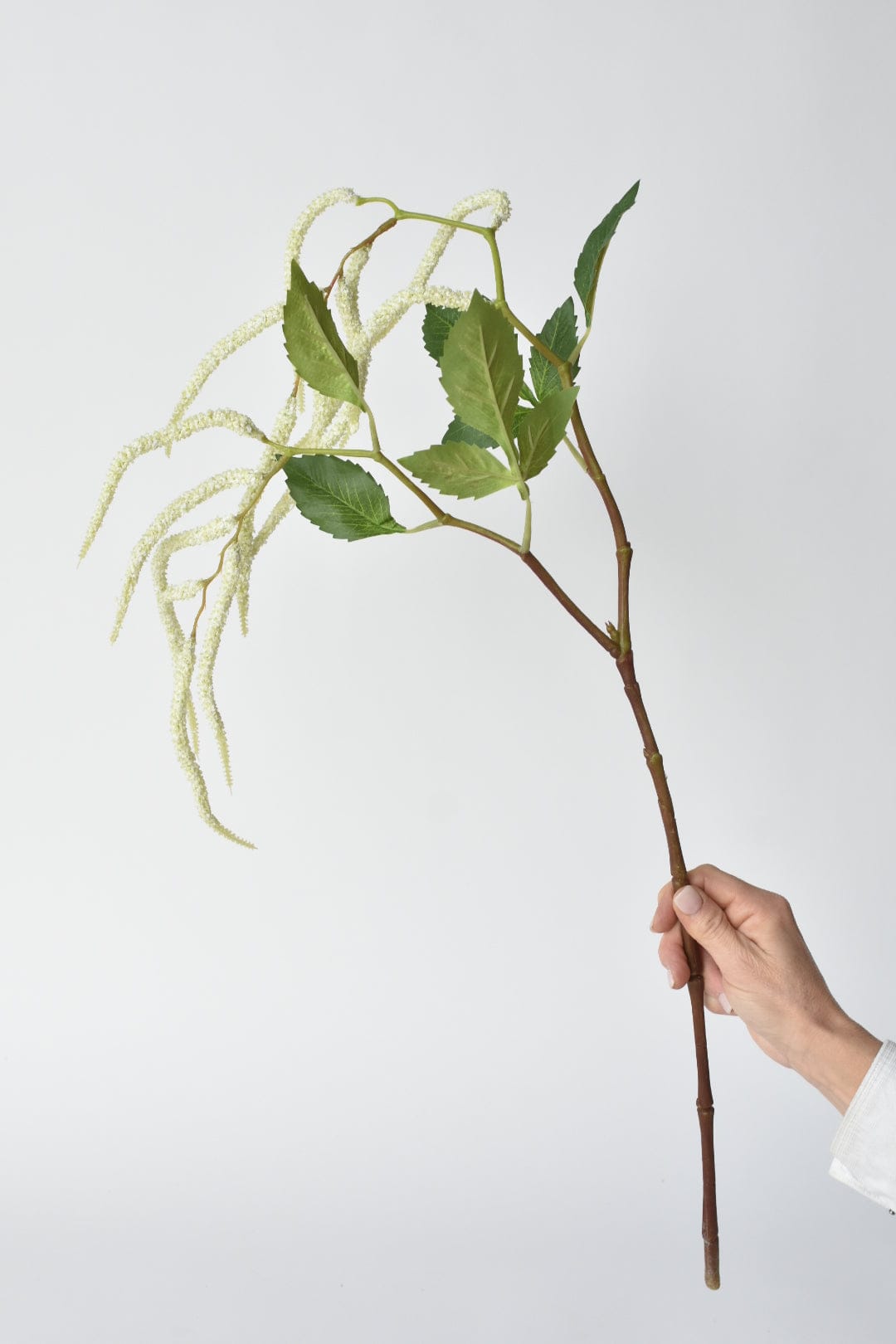 36" Faux White Amaranthus Stem