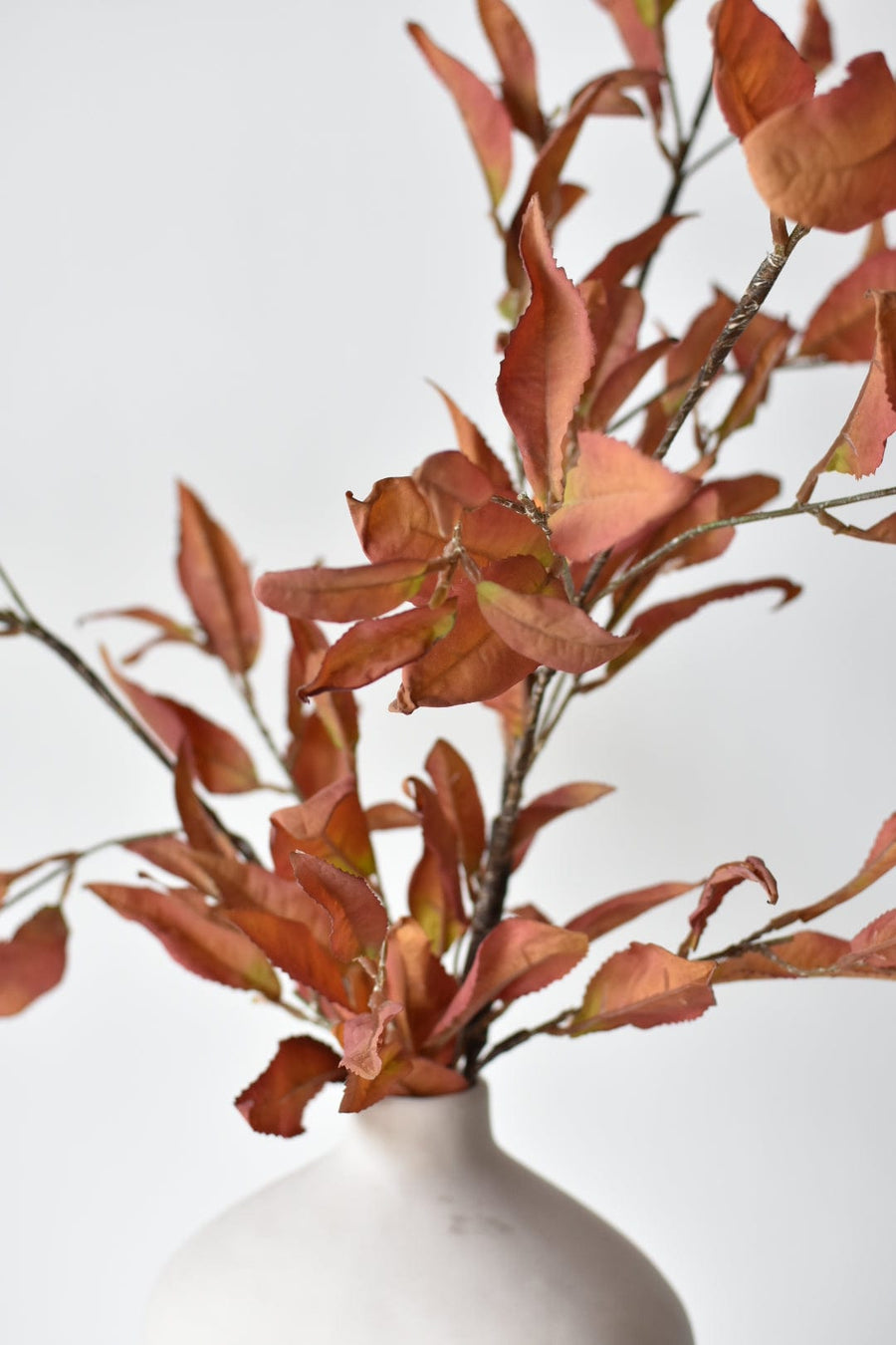 48" Faux Dried Chokeberry Fall Foliage Stem branch - Dried Orange Red