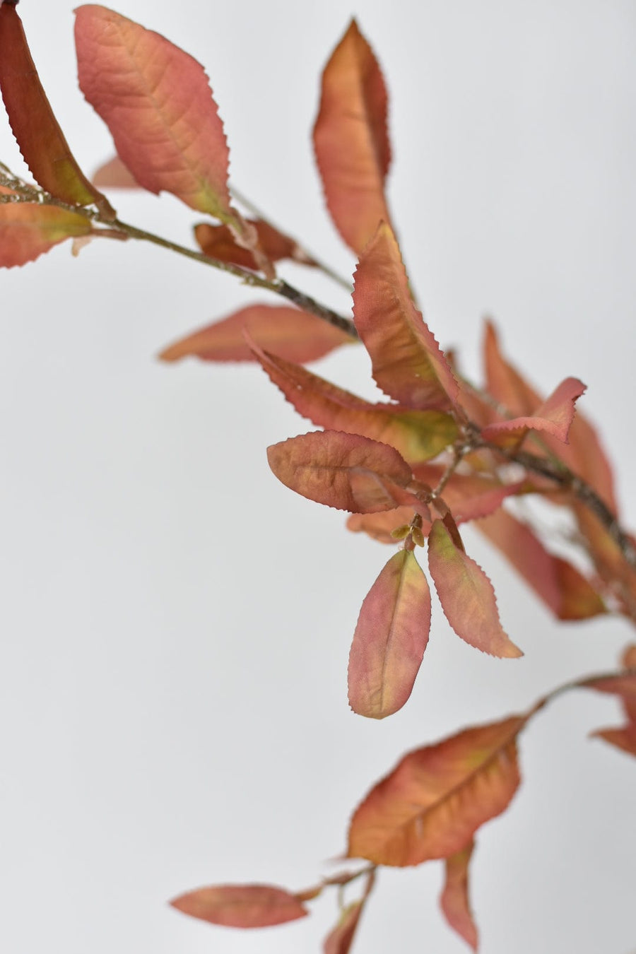 48" Faux Dried Chokeberry Fall Foliage Stem branch - Dried Orange Red