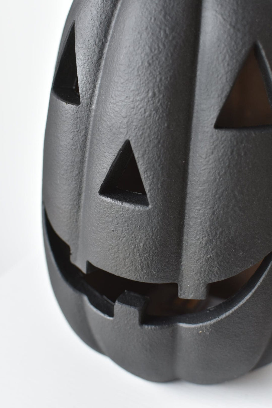 11" Black Jack-O-Lantern w/ Warm White Light