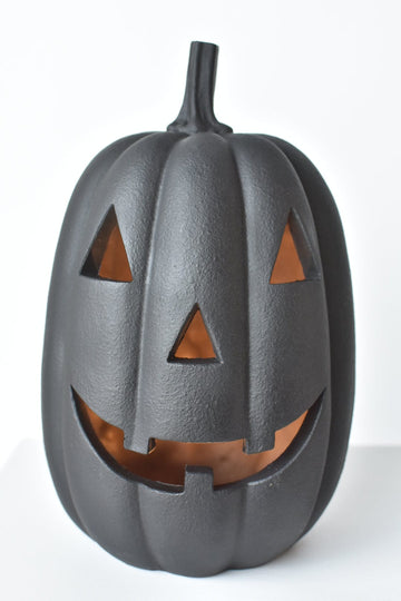 11" Black Jack-O-Lantern w/ Warm White Light