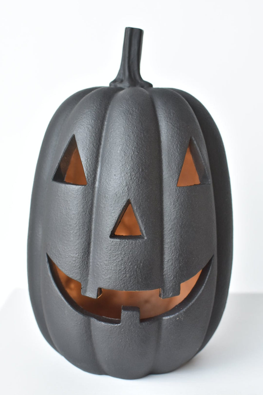 11" Black Jack-O-Lantern w/ Warm White Light