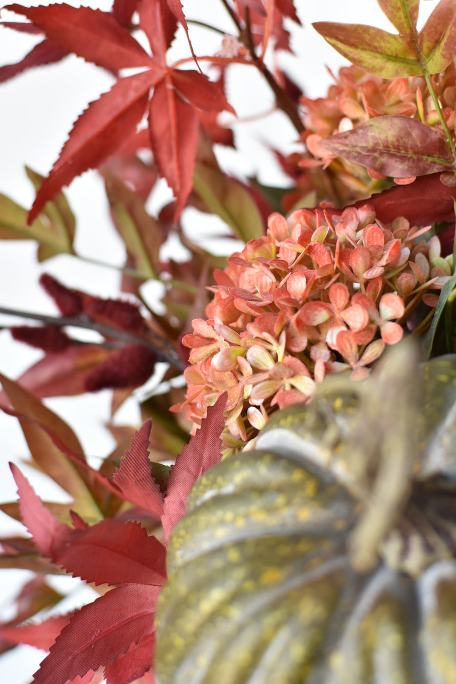 22" Fall Arrangement w/Pumpkin Drop-In Arrangement Burgundy/Red/Green F1