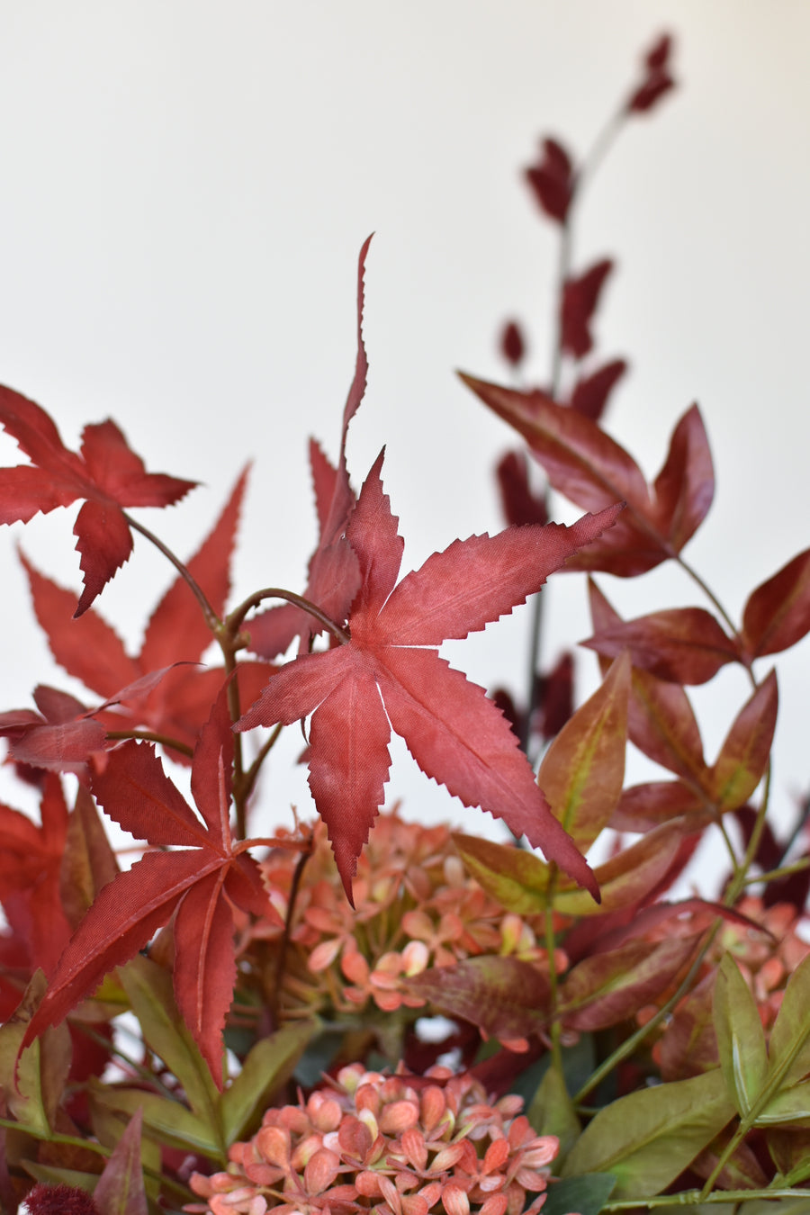 22" Fall Arrangement w/Pumpkin Drop-In Arrangement Burgundy/Red/Green F1