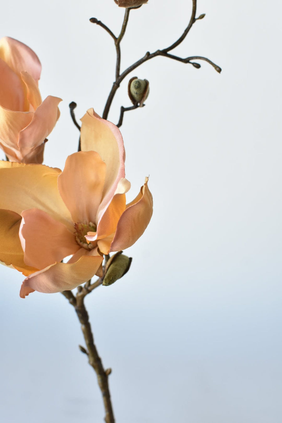 19" Faux Magnolia Stem Light Orange/Pink