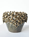 Ceramic Blue/Green/Brown Glazed Hydrangea Petal Container