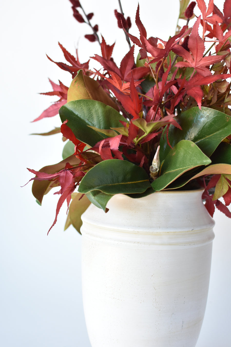 22" Fall Arrangement w/Pumpkin Drop-In Arrangement Burgundy/Red/Green F1