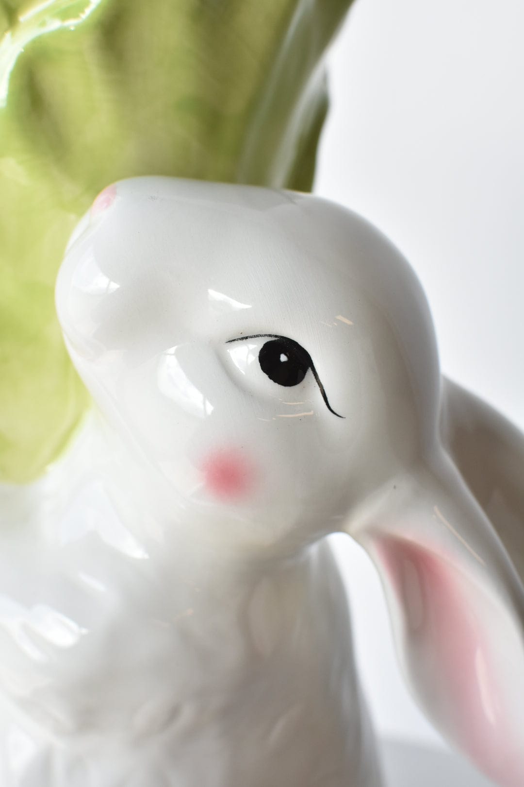 12"H Ceramic Bunny Holding Lettuce Vase