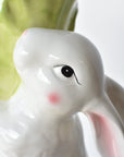 12"H Ceramic Bunny Holding Lettuce Vase