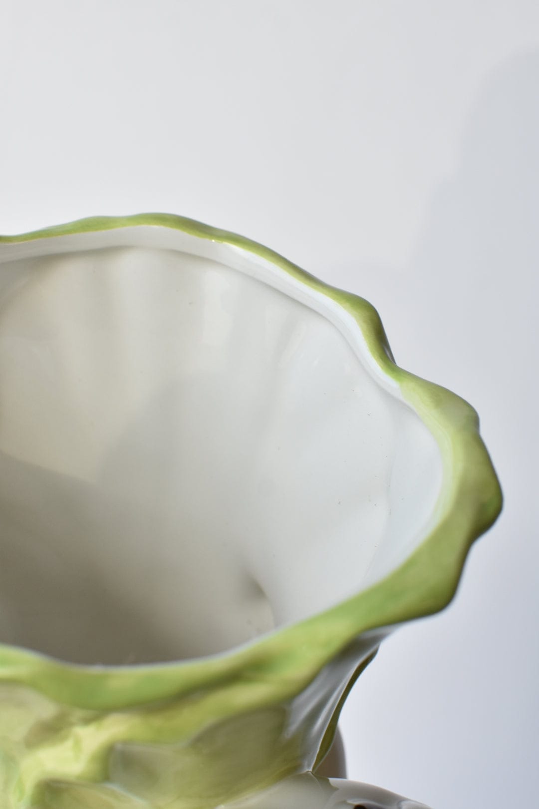 12"H Ceramic Bunny Holding Lettuce Vase