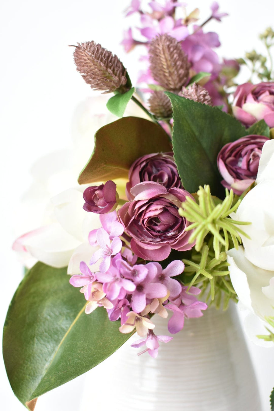 Purple Lilac and White Peony Drop-In Bouquet Arrangement