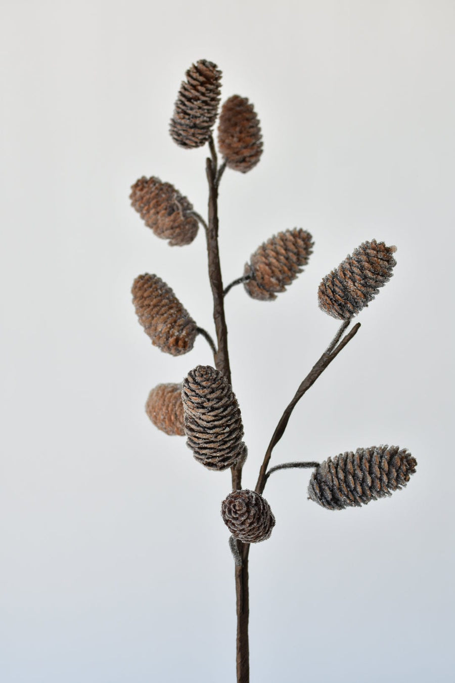 24" Faux Iced Pinecone Stem