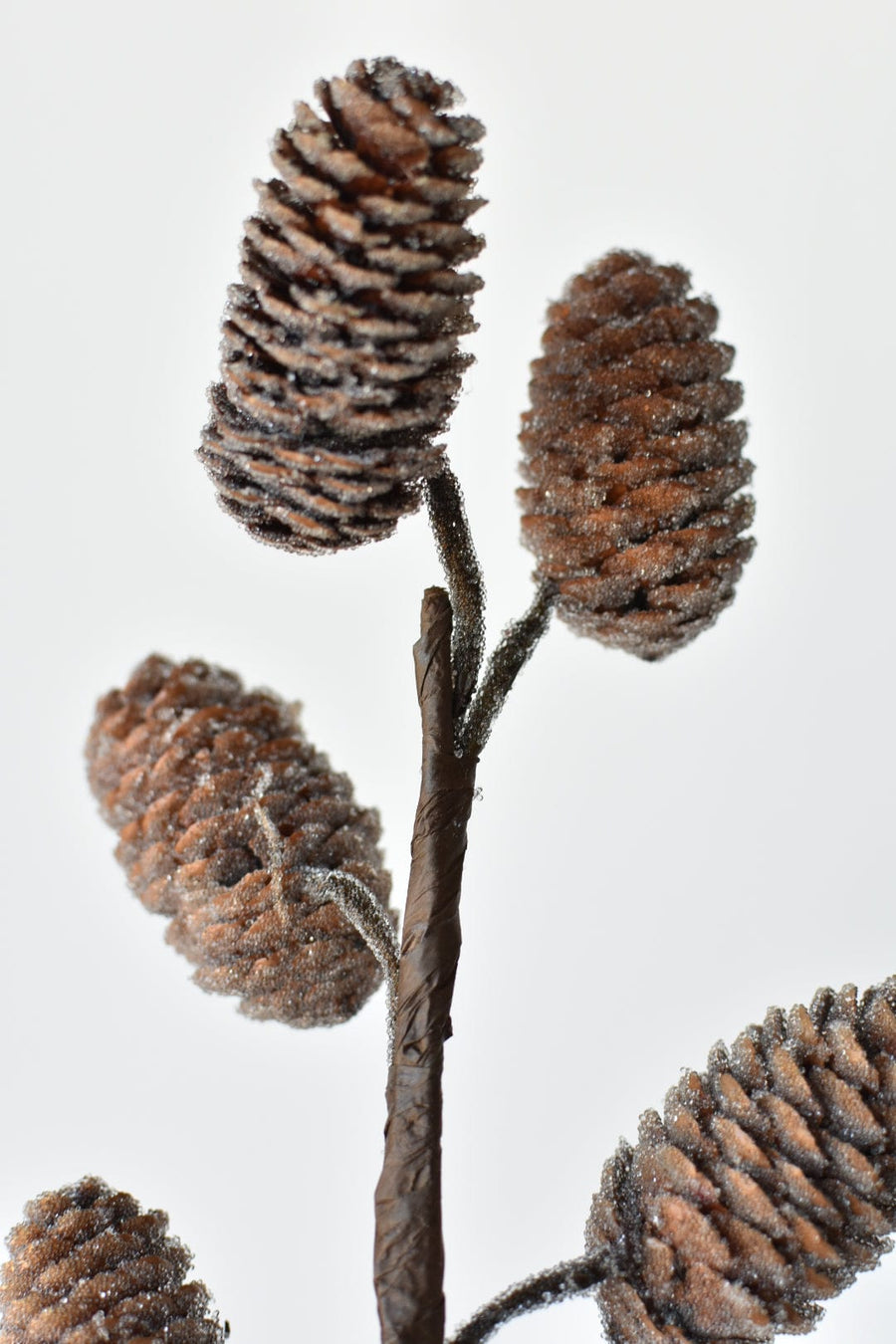 24" Faux Iced Pinecone Stem