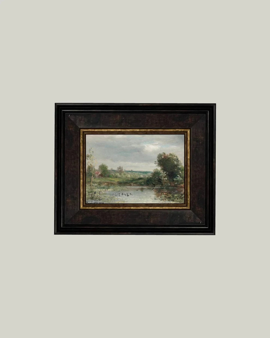 Ducklings on a Lake Framed Print 9X7
