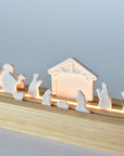 LED Lit Porcelain + Wood Nativity