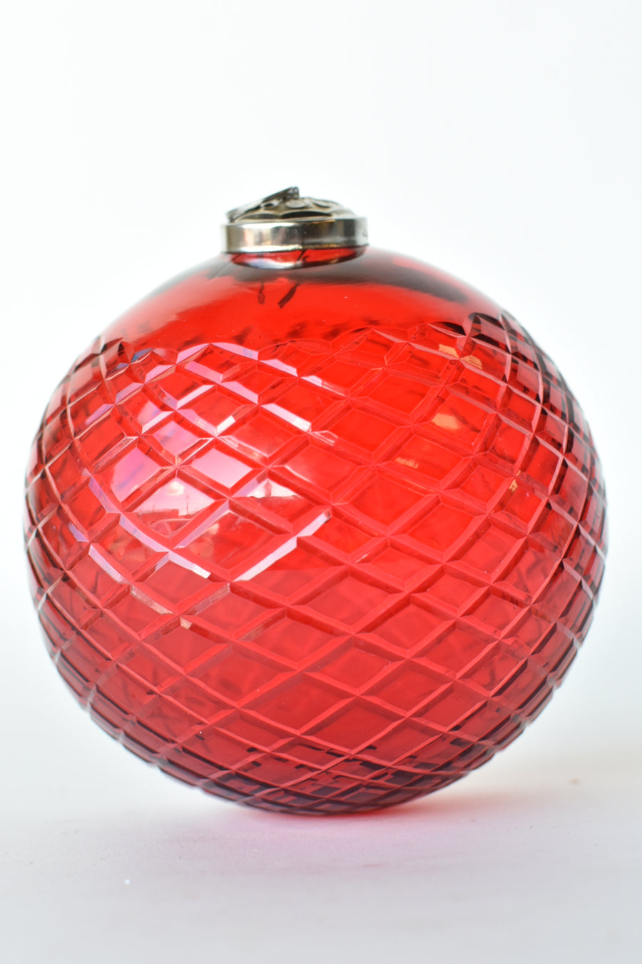 5" Red Cut Glass Ornament