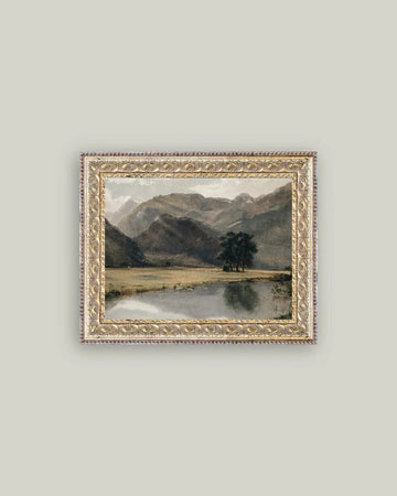 River Mountainscape Framed Print 10X8
