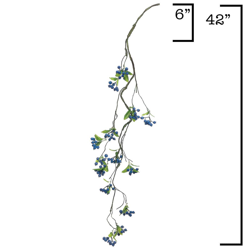 42" Faux Blue Berry Stem Vine
